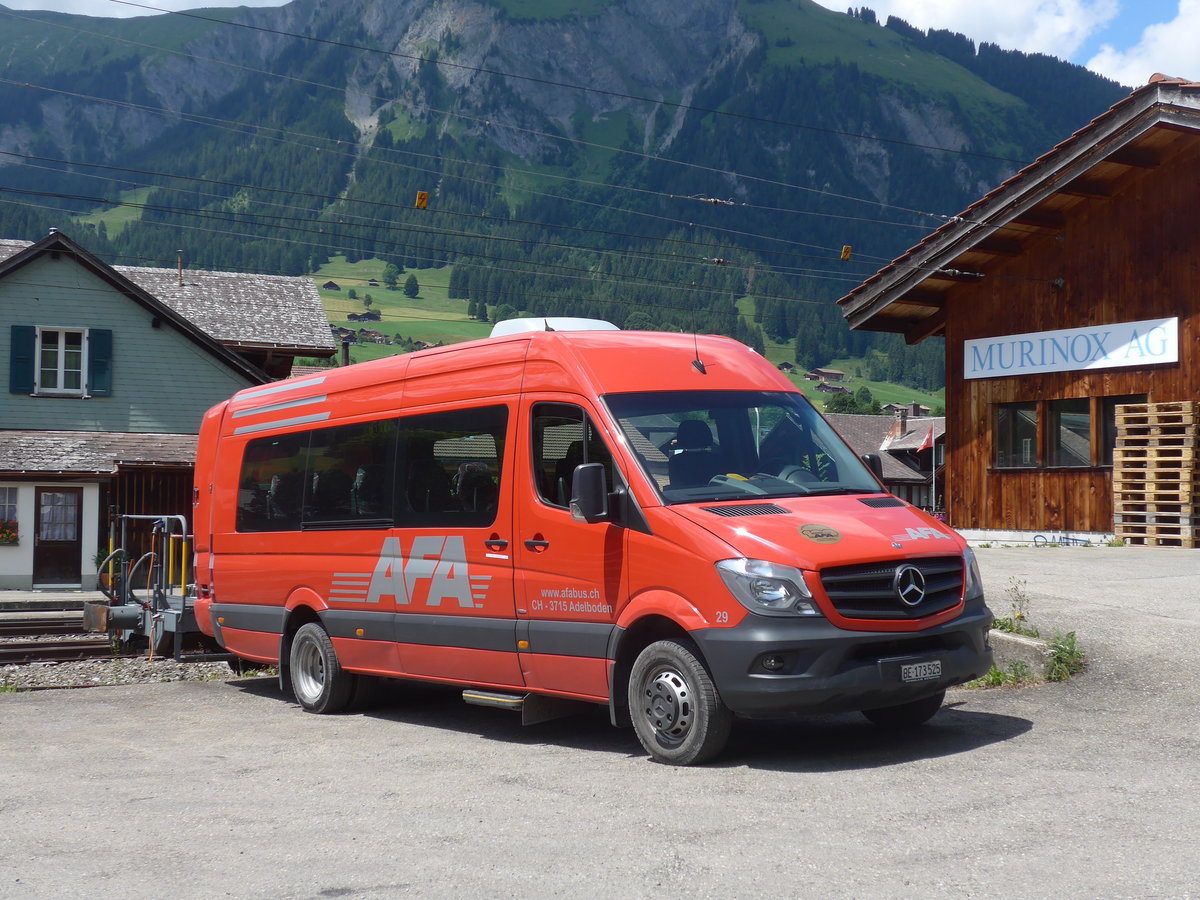 (207'940) - AFA Adelboden - Nr. 29/BE 173'525 - Mercedes am 14. Juli 2019 beim Bahnhof Lenk 