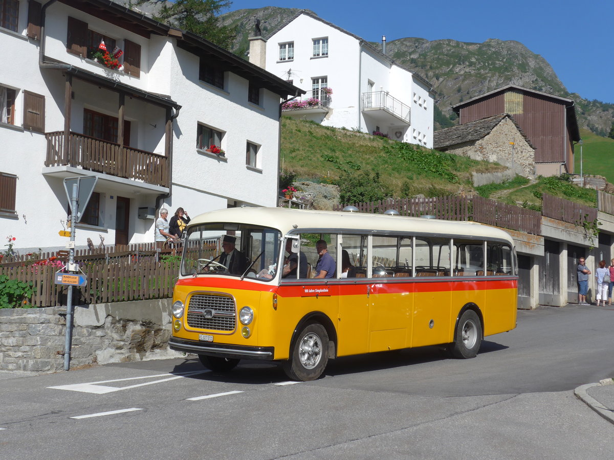 (208'304) - Zenklusen, Glis - VS 327'011 - Berna/BBO (ex Flori, Wohlen; ex Merzaghi, Maroggia) am 3. August 2019 in Simplon Dorf, Post