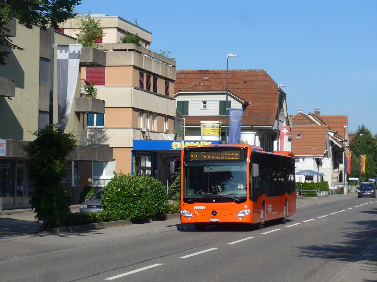 (208'400) - RBS Worblaufen - Nr. 8/BE 535'308 - Mercedes am 4. August 2019 beim Bahnhof Gmligen