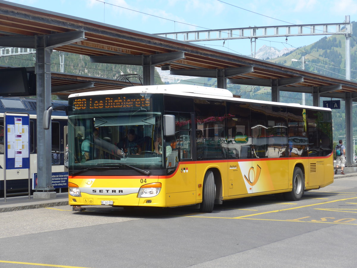 (208'504) - Kbli, Gstaad - Nr. 4/BE 360'355 - Setra am 5. August 2019 beim Bahnhof Gstaad