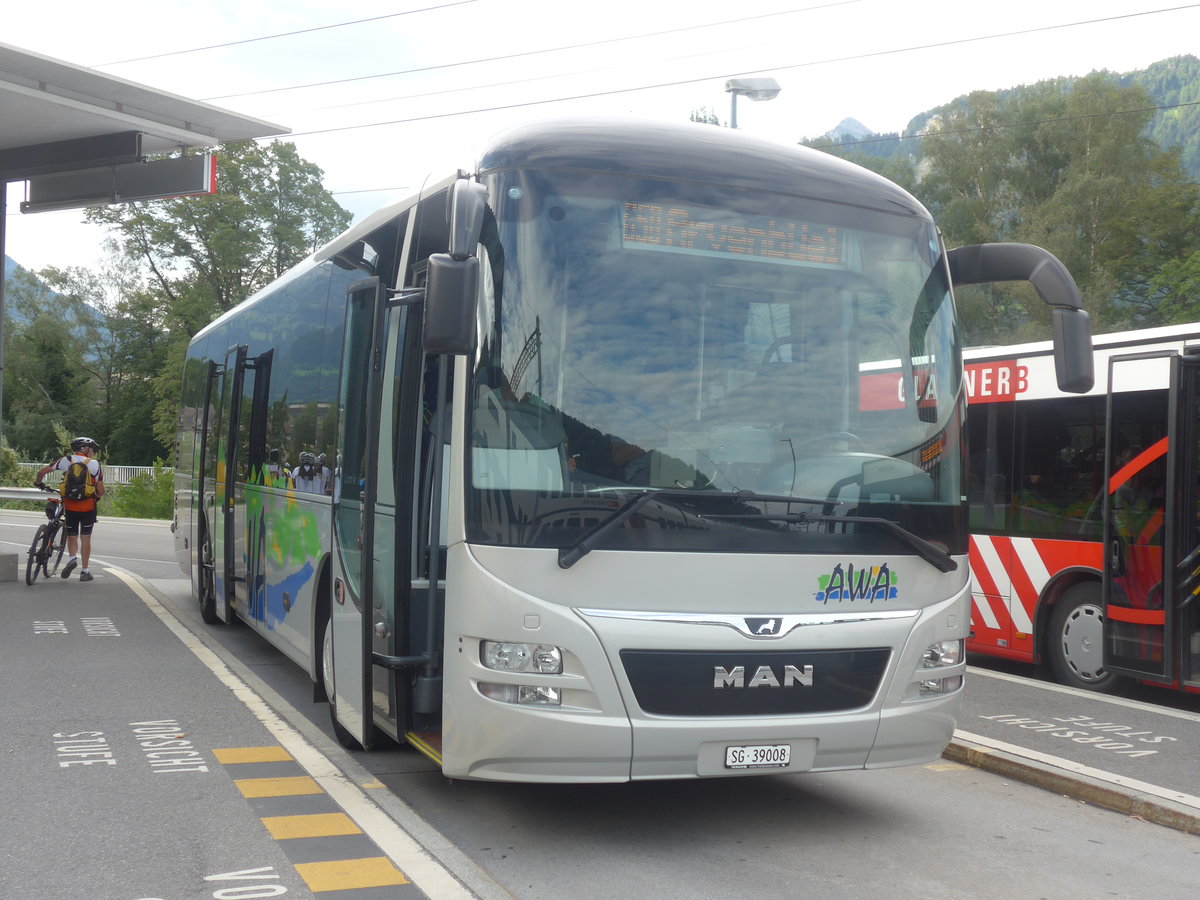 (208'752) - AWA Amden - Nr. 8/SG 39'008 - MAN am 17. August 2019 beim Bahnhof Ziegelbrcke