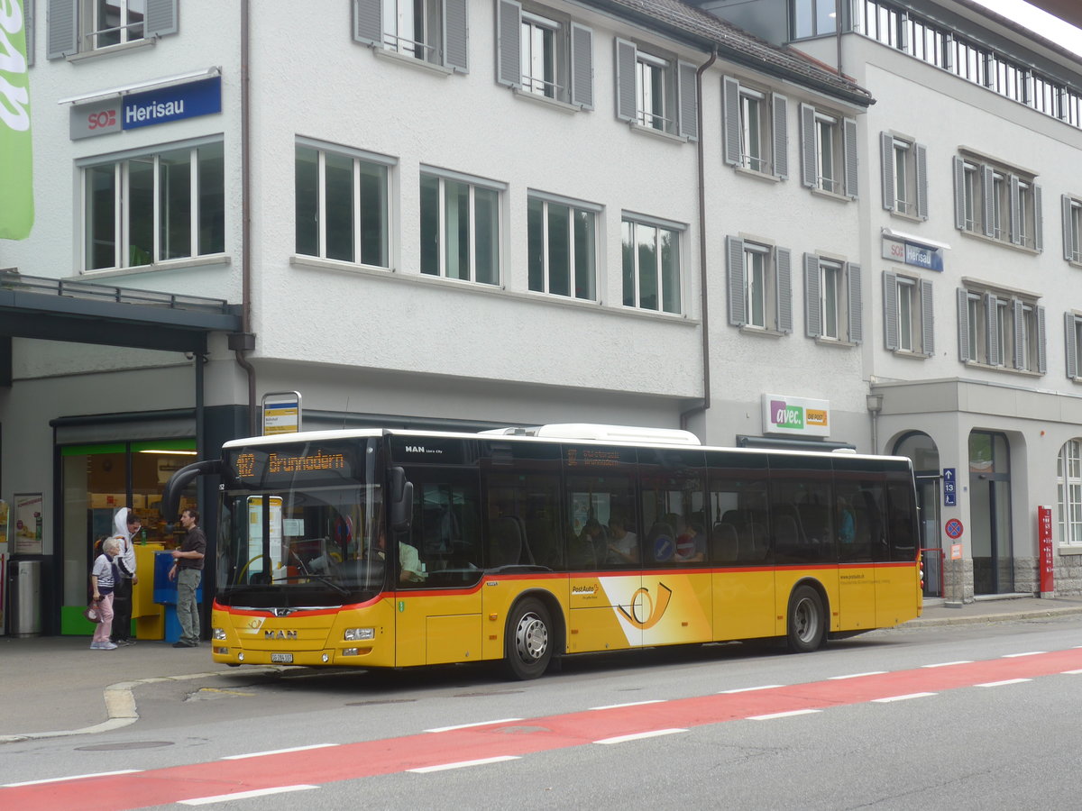 (208'921) - Postautobetriebe Unteres Toggenburg, Ltisburg - SG 284'107 - MAN am 17. August 2019 beim Bahnhof Herisau