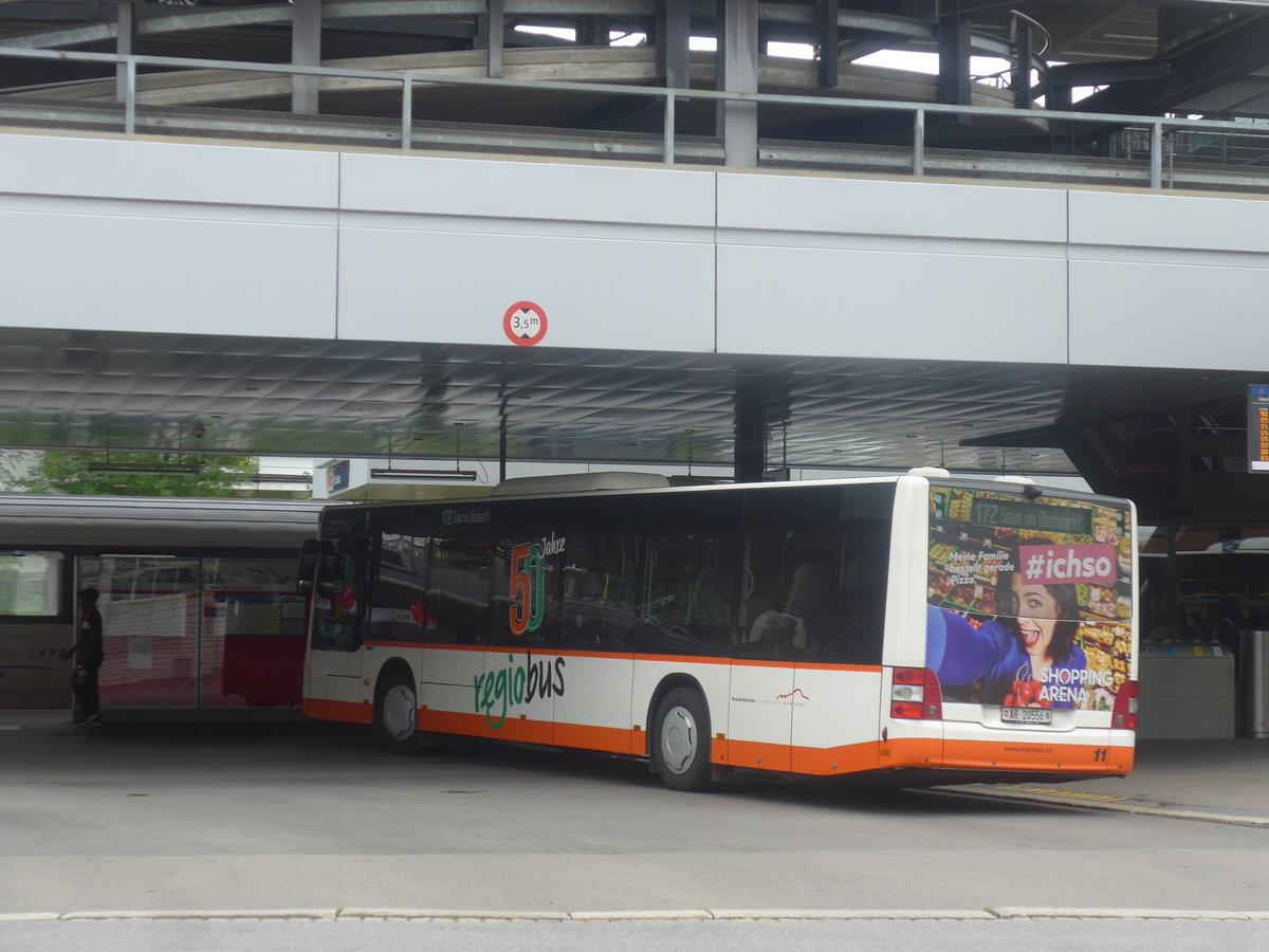 (208'922) - VBH Herisau - Nr. 11/AR 20'556 - MAN am 17. August 2019 beim Bahnhof Herisau