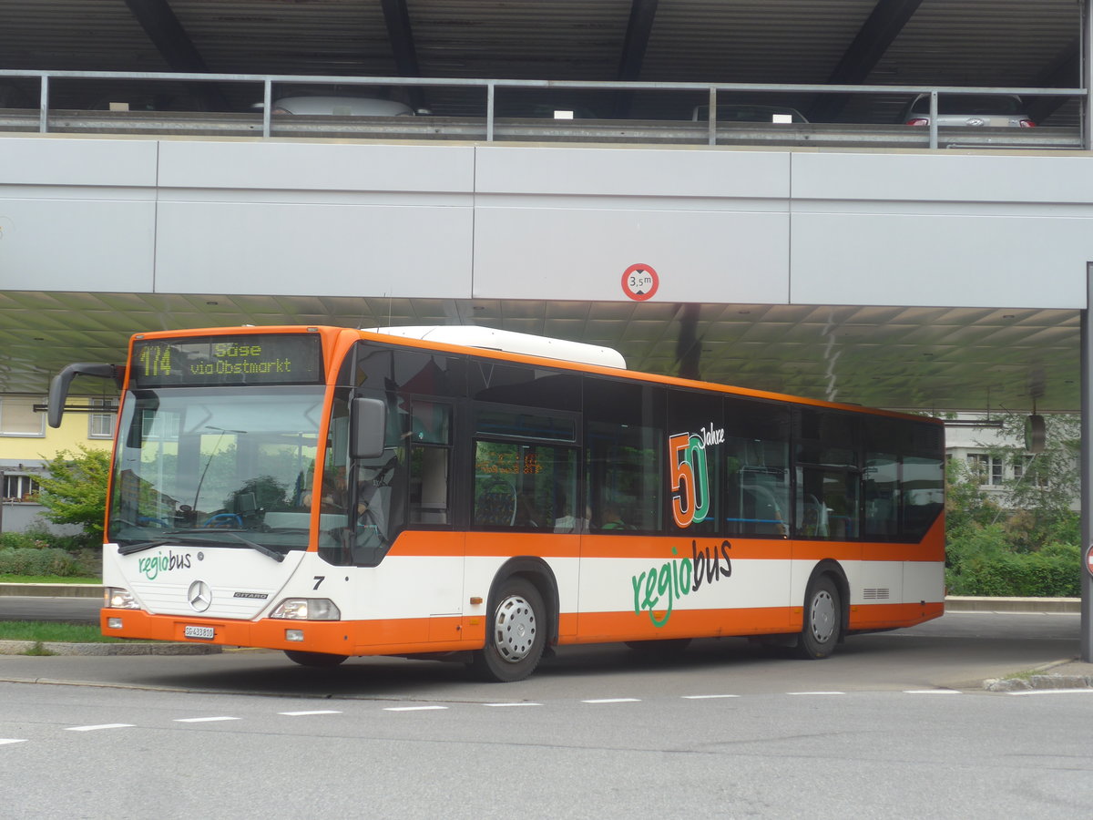 (208'925) - Regiobus, Gossau - Nr. 7/SG 433'810 - Mercedes (ex VBH Herisau Nr. 7) am 17. August 2019 beim Bahnhof Herisau