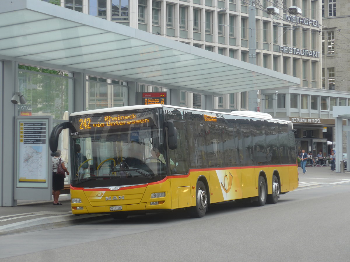 (208'936) - Schwizer, Goldach - SG 115'160 - MAN (ex Casutt, Gossau) am 17. August 2019 beim Bahnhof St. Gallen