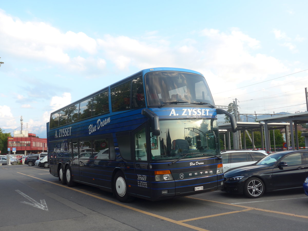 (209'121) - Zysset, Kirchdorf - Nr. 55/BE 997'755 - Setra (ex Nr. 88) am 29. August 2019 in Thun, CarTerminal