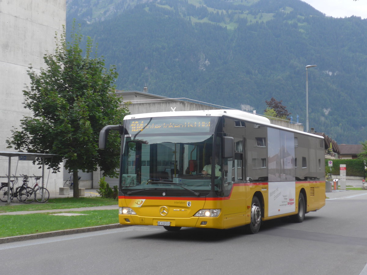 (209'214) - PostAuto Bern - BE 610'533 - Mercedes am 1. September 2019 beim Bahnhof Interlaken Ost