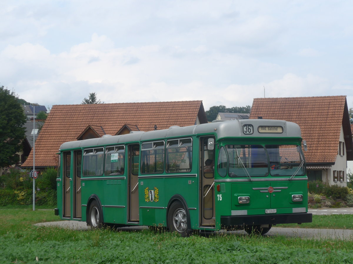 (209'244) - BVB Basel (RWB) - Nr. 75/BE 530'697 - FBW/FHS am 1. September 2019 in Wynigen, Landi