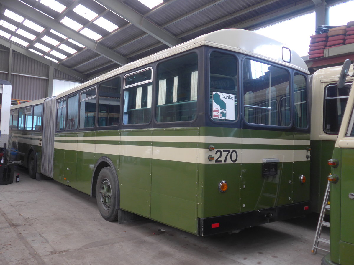 (209'273) - SVB Bern (Bernmobil historique) - Nr. 270 - FBW/SWS-Gangloff am 1. September 2019 in Oberburg, Ziegelgut