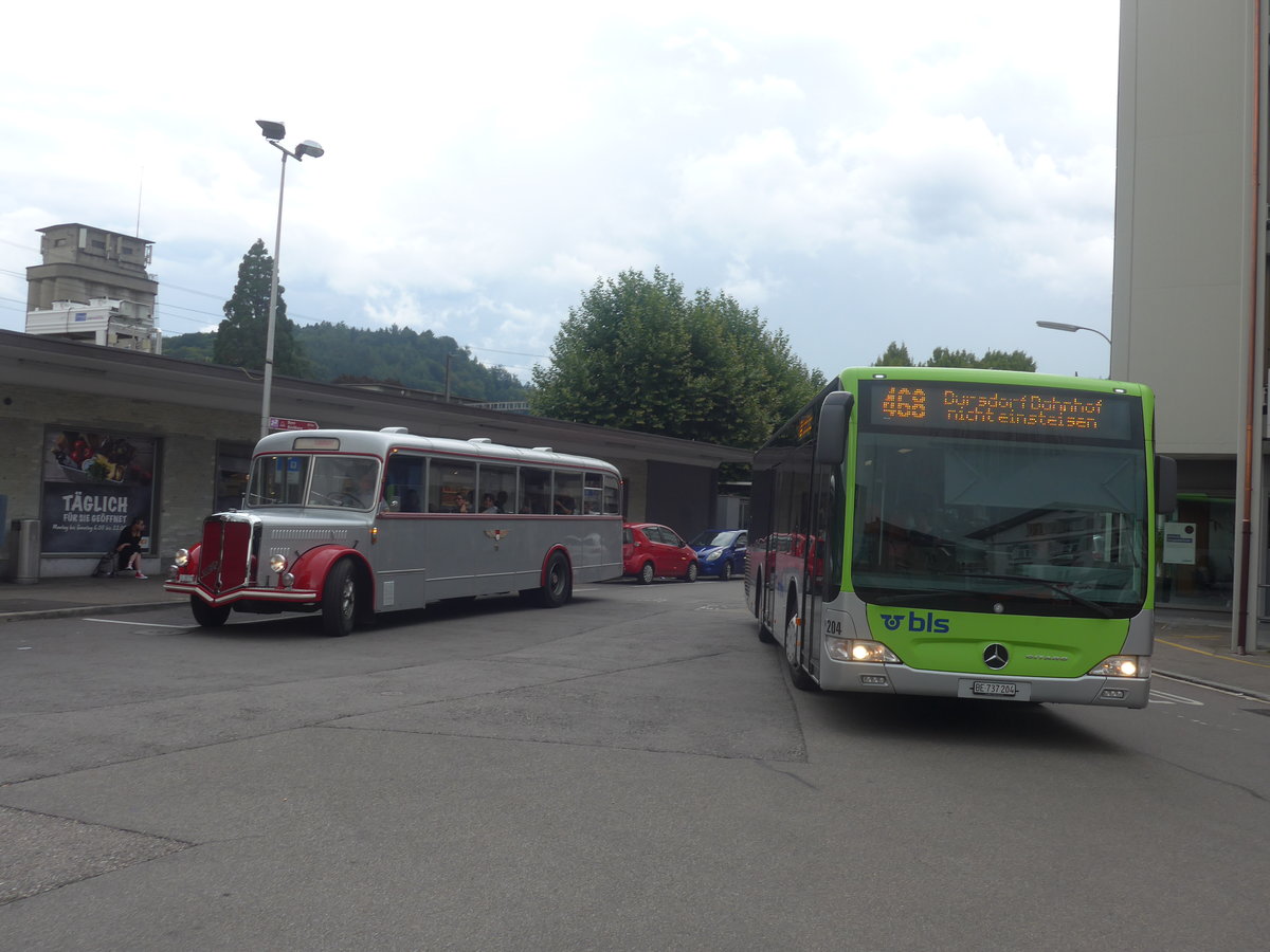 (209'297) - BSU Solothurn - Nr. 11/SO 20'727 - FBW/Hess + Busland, Burgdorf - Nr. 204/BE 737'204 - Mercedes am 1. September 2019 beim Bahnhof Burgdorf