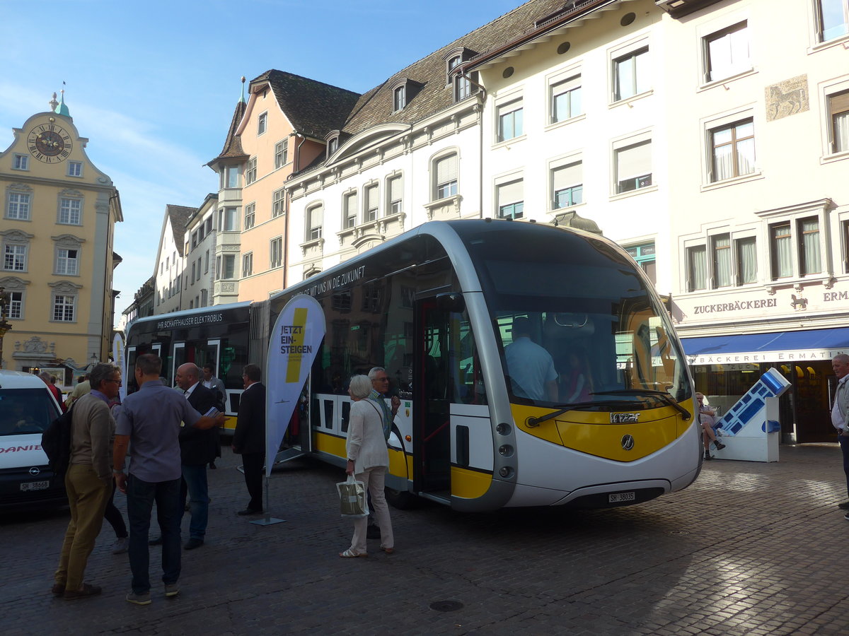 (209'543) - VBSH Schaffhausen - Nr. 35/SH 38'035 - Irizar (Probefahrzeug) am 14. September 2019 in Schaffhausen, Fronwagplatz