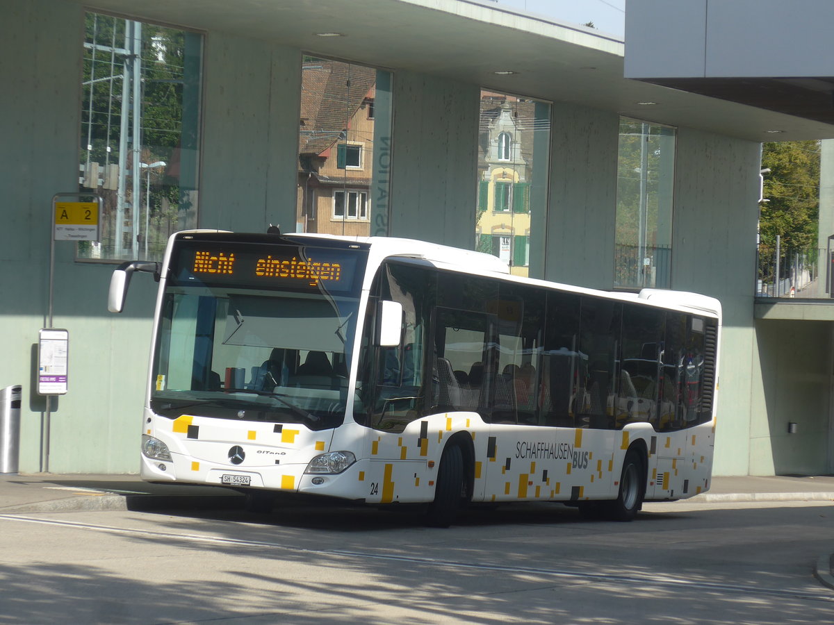 (209'596) - SB Schaffhausen - Nr. 24/SH 54'324 - Mercedes am 14. September 2019 beim Bahnhof Schaffhausen