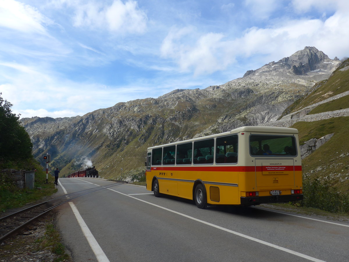 (209'786) - Kolb, Grasswil - Nr. 3/BE 93'915 - Saurer/R&J (ex Schmocker, Stechelberg Nr. 3; ex Schmocker, Stechelberg Nr. 1; ex Gertsch, Stechelberg Nr. 1) am 22. September 2019 bei Oberwald