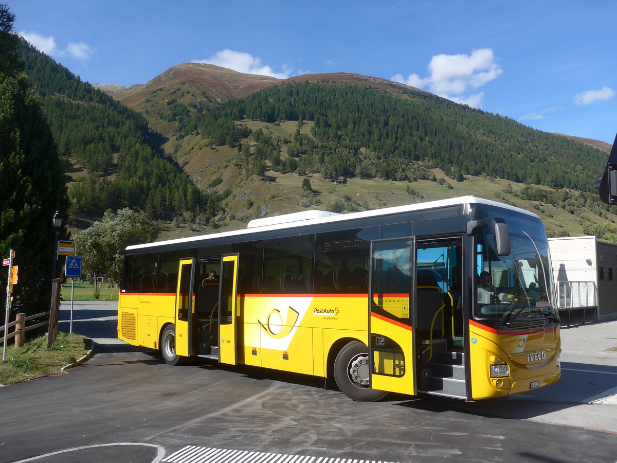 (209'850) - PostAuto Bern - BE 485'297 - Iveco am 28. September 2019 beim Bahnhof Ulrichen