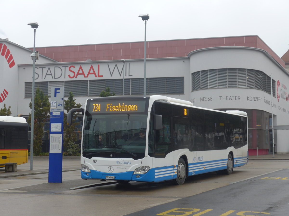 (209'899) - WilMobil, Wil - Nr. 255/SG 265'057 - Mercedes am 6. Oktober 2019 beim Bahnhof Wil