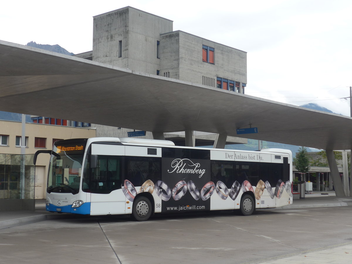 (209'990) - RTB Altsttten - Nr. 58/SG 131'606 - Mercedes am 6. Oktober 2019 beim Bahnhof Buchs