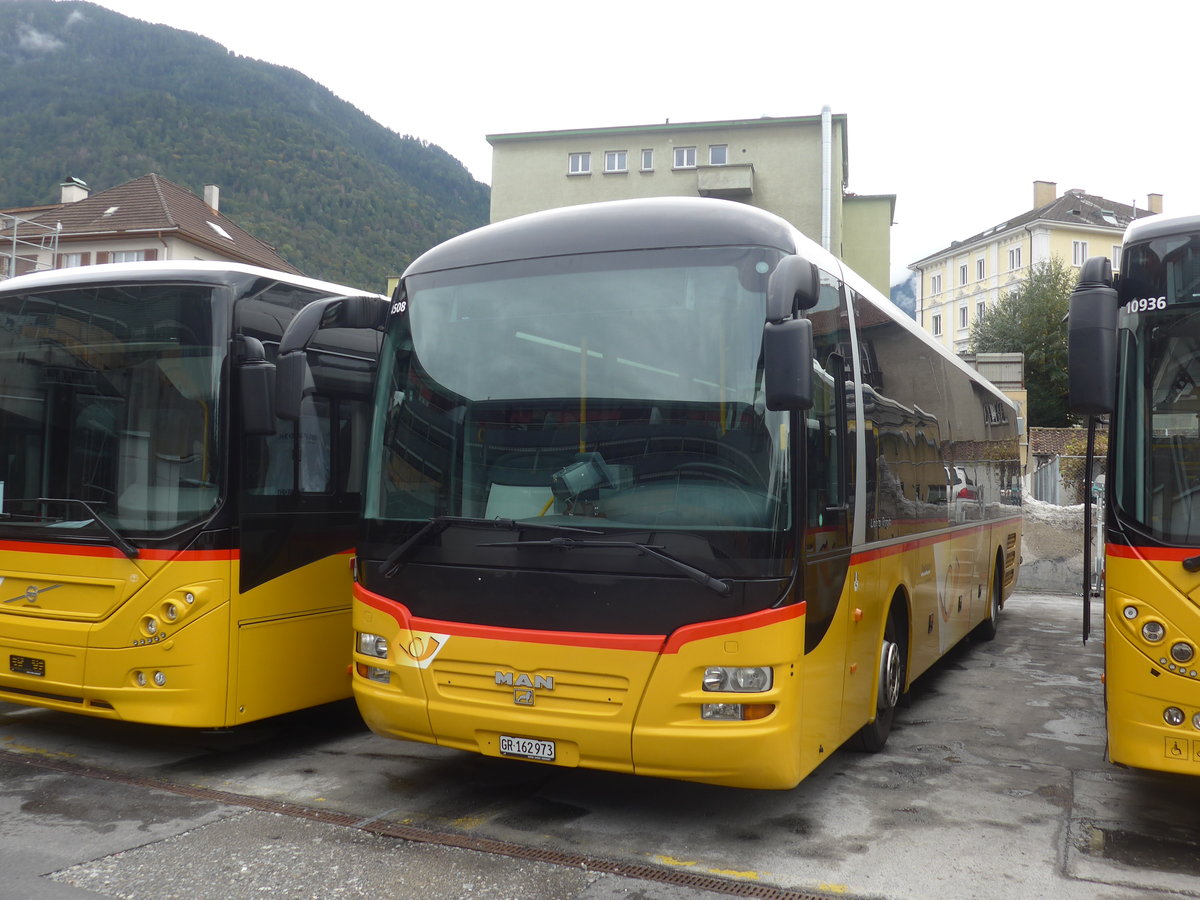 (210'013) - PostAuto Graubnden - GR 162'973 - MAN am 6. Oktober 2019 in Chur, Garage 