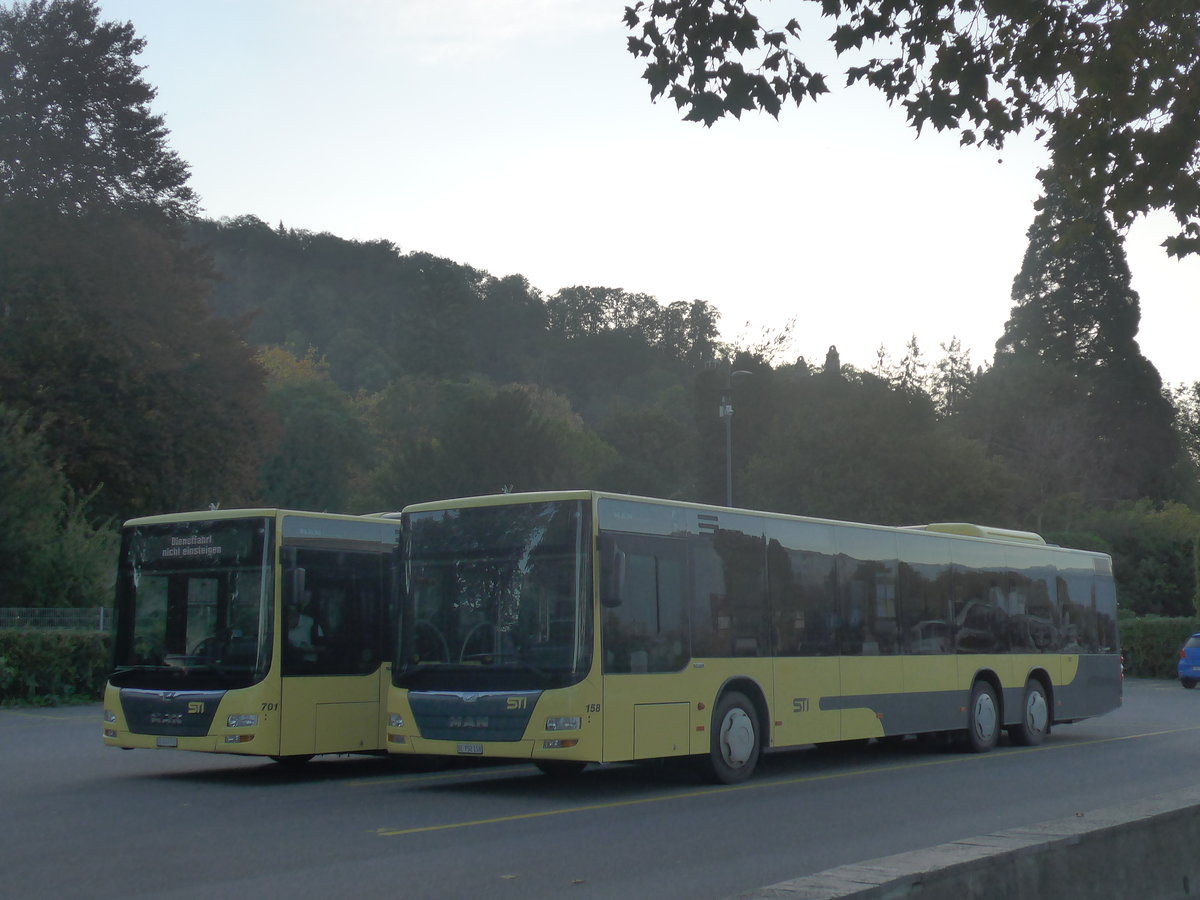 (210'061) - STI Thun - Nr. 158/BE 752'158 - MAN am 12. Oktober 2019 bei der Schifflndte Thun