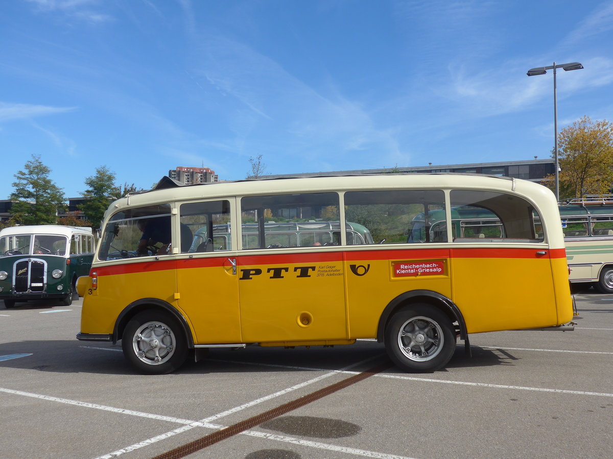 (210'196) - Schmid, Thrishaus - Nr. 3/BE 26'760 - Saurer/Gangloff (ex Geiger, Adelboden Nr. 3) am 12. Oktober 2019 in Bern, Westside