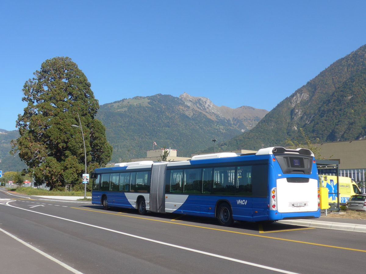 (210'329) - VMCV Clarens - Nr. 701/VD 1237 - Scania am 14. Oktober 2019 in Rennaz, Hpital