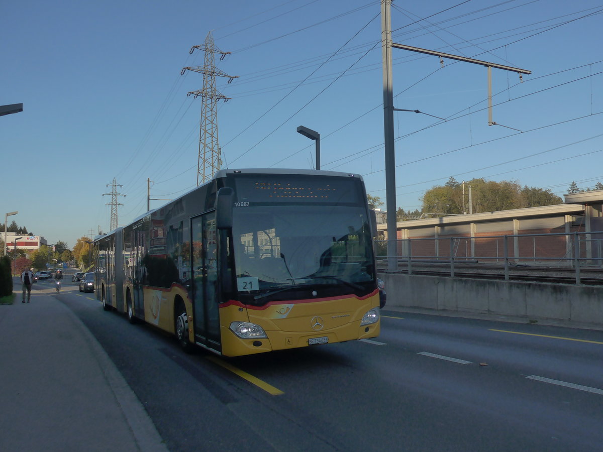 (210'348) - PostAuto Bern - Nr. 633/BE 734'633 - Mercedes am 14. Oktober 2019 beim Bahnhof Zollikofen