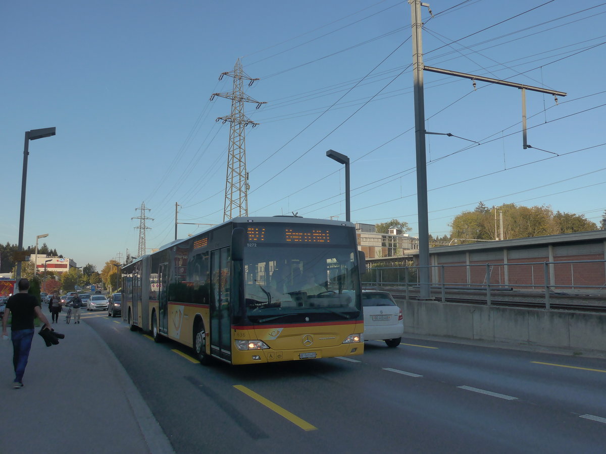 (210'354) - PostAuto Bern - Nr. 636/BE 560'405 - Mercedes am 14. Oktober 2019 beim Bahnhof Zollikofen