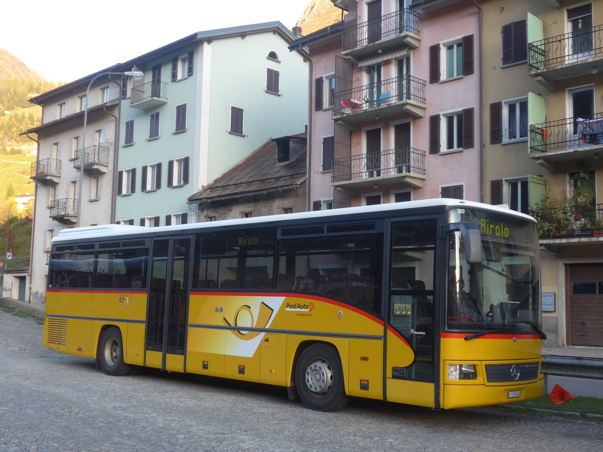 (210'496) - Marchetti, Airolo - TI 239'834 - Mercedes (ex AVG Meiringen Nr. 70) am 26. Oktober 2019 beim Bahnhof Airolo