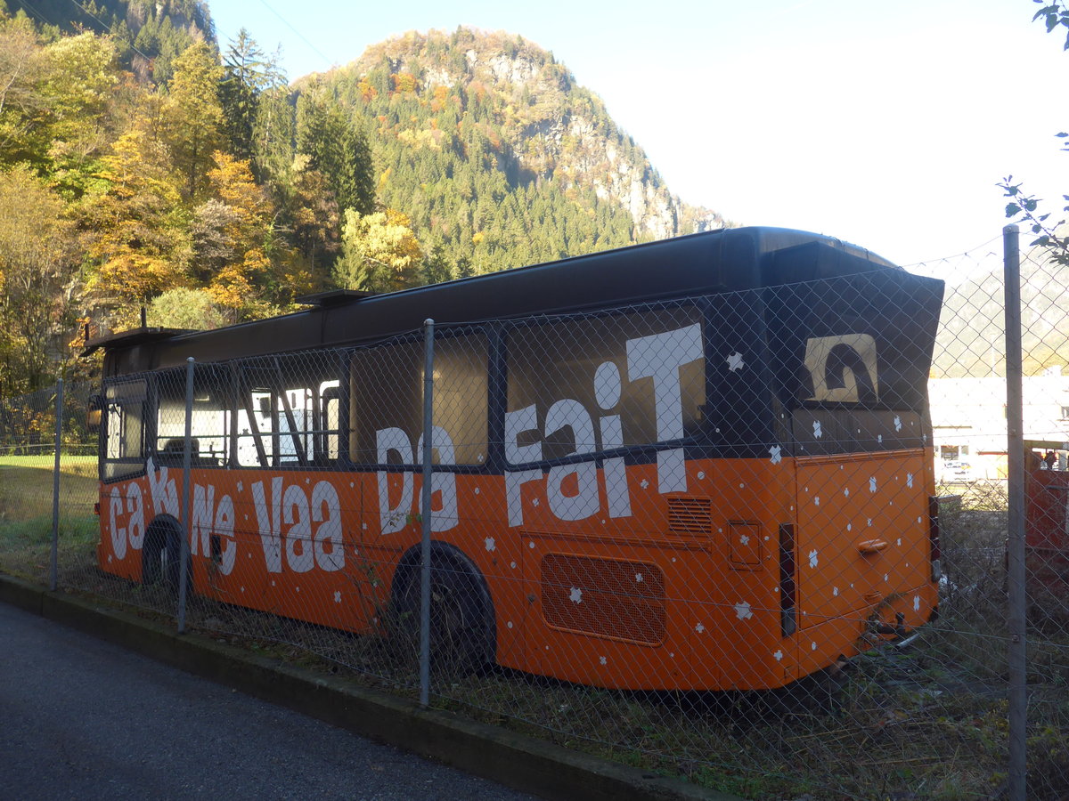 (210'516) - Carnevaa da Fait, Faido - MAN/Lauber (ex AutoPostale Ticino; ex Tschannen, Zofingen Nr. 14) am 26. Oktober 2019 in Faido, Garage Barenco