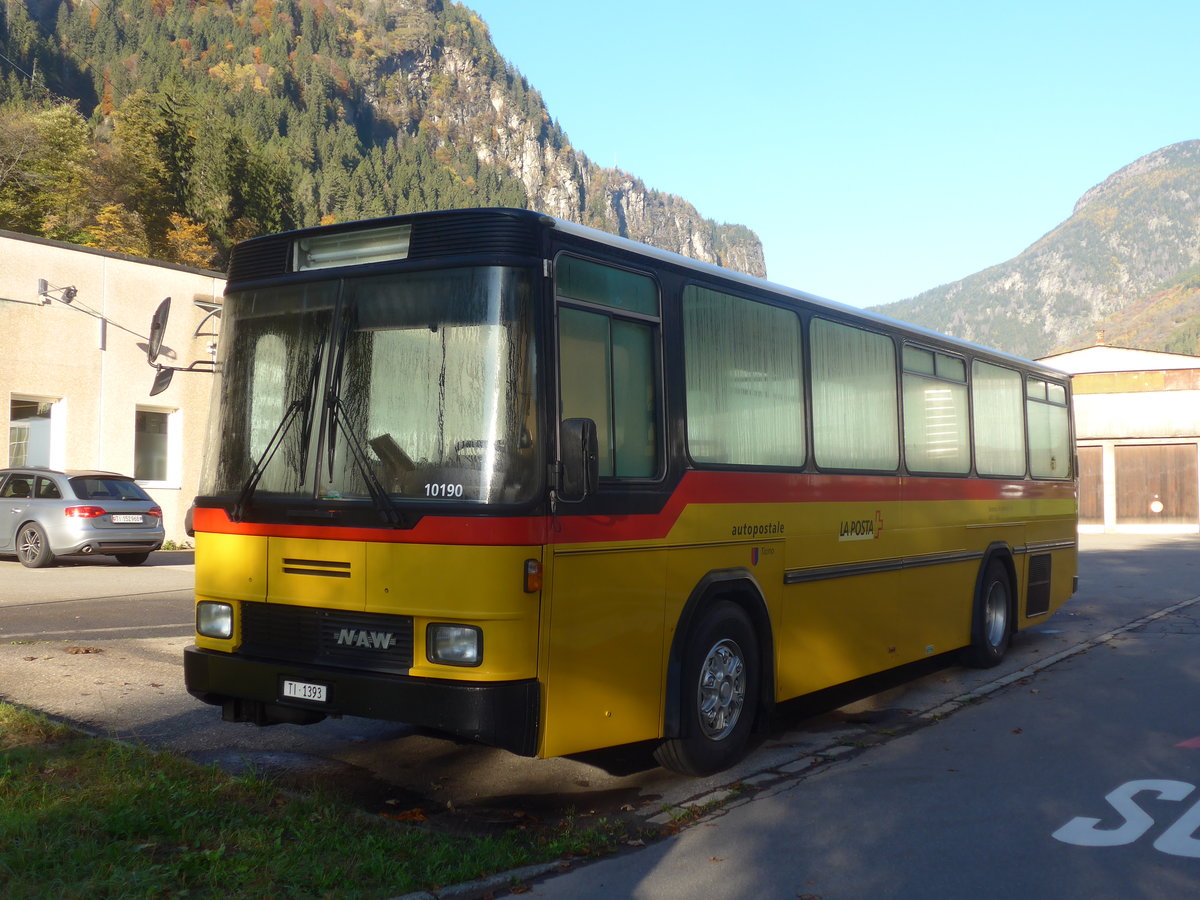 (210'519) - Barenco, Faido - TI 1393 - NAW/Hess (ex AMSA Chiasso Nr. 18) am 26. Oktober 2019 in Faido, Garage