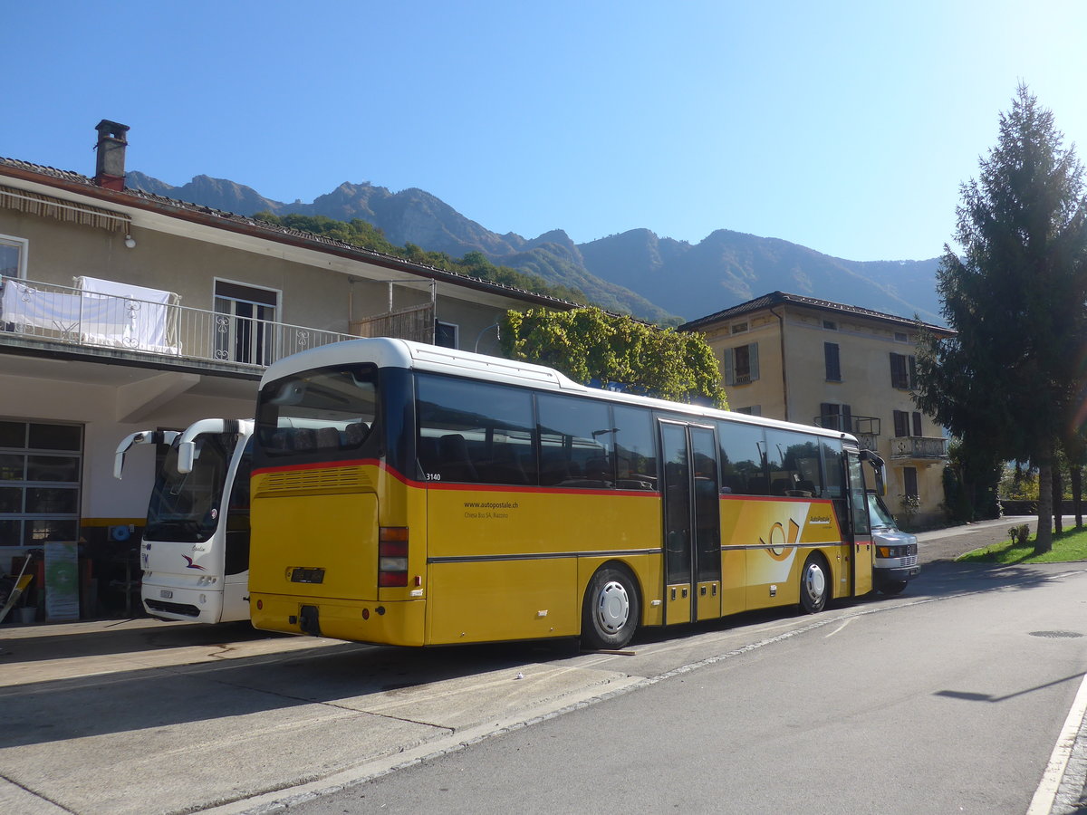 (210'547) - Chiesa, Riazzino - Neoplan (ex Autopostale, Muggio; ex Schera, Muggio; ex AutoPostale Ticino-Moesano Nr. 509; ex P 25'849) am 26. Oktober 2019 in Maroggia, Garage Merzaghi