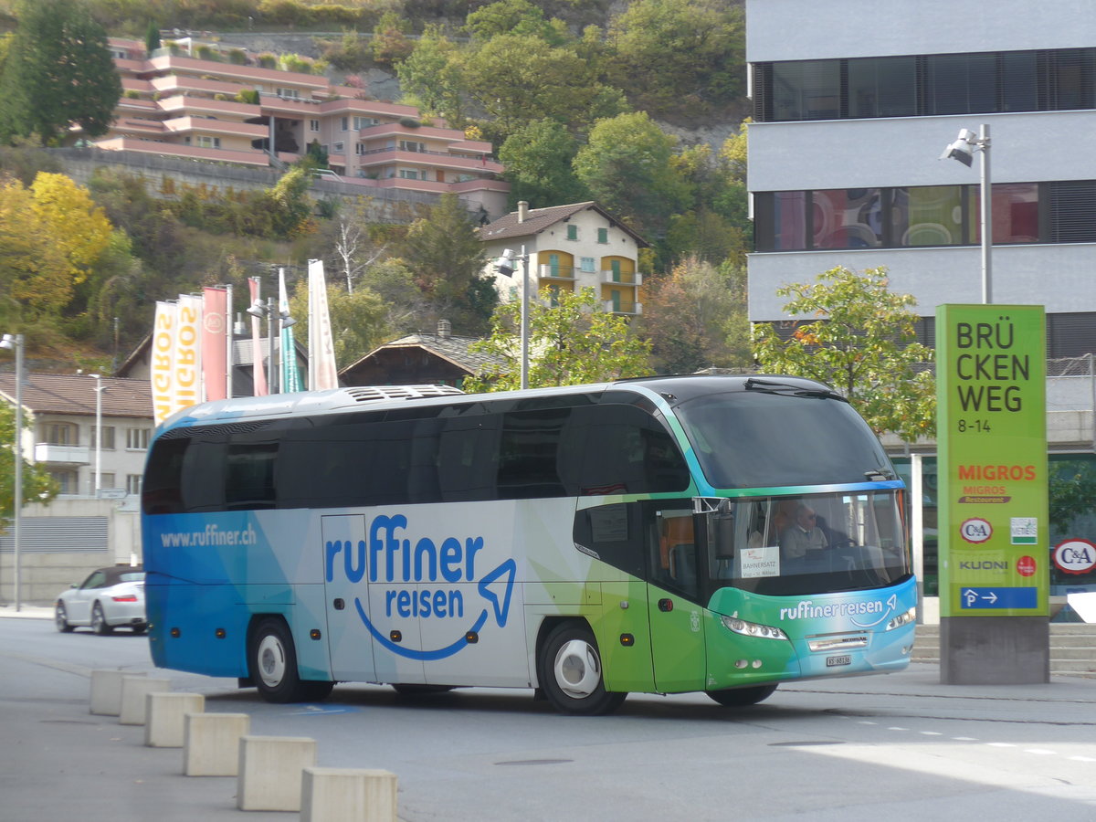 (210'648) - Ruffiner, Turtmann - VS 68'134 - Neoplan (ex Nr. 14) am 27. Oktober 2019 beim Bahnhof Visp