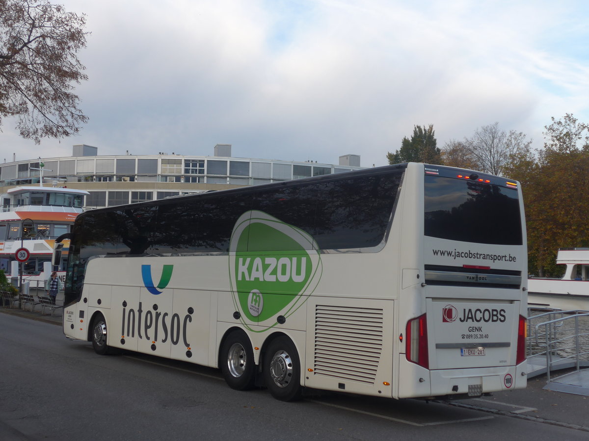 (210'704) - Aus Belgien: Jacobs, Genk - 1-EKU-281 - Van Hool am 27. Oktober 2019 bei der Schifflndte Thun