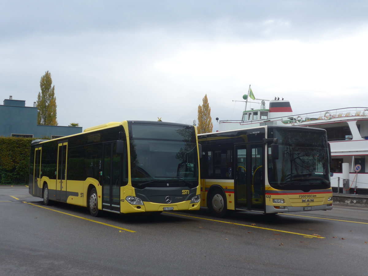 (210'707) - STI Thun - Nr. 402/BE 754'402 - Mercedes am 28. Oktober 2019 bei der Schifflndte Thun