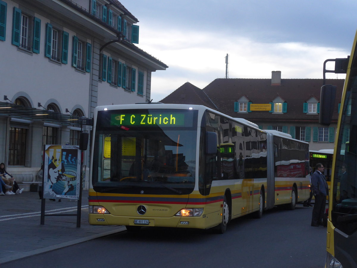 (210'732) - STI Thun - Nr. 134/BE 801'134 - Mercedes am 2. November 2019 beim Bahnhof Thun