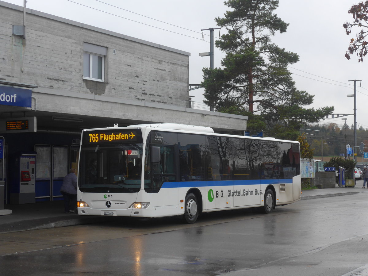 (210'842) - ATE Bus, Effretikon - Nr. 47/ZH 773'647 - Mercedes am 8. November 2019 beim Bahnhof Bassersdorf