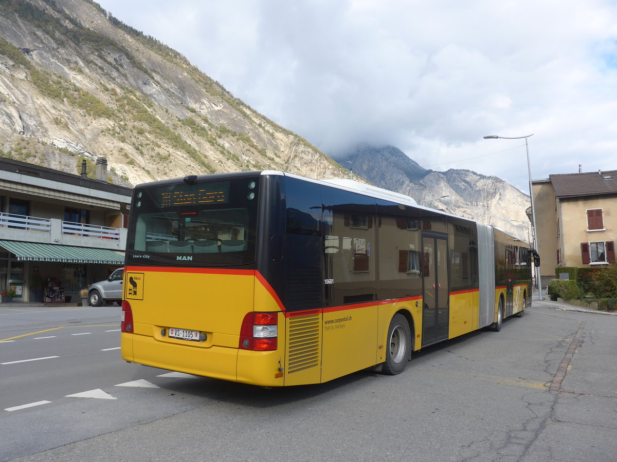 (210'922) - TMR Martigny - Nr. 123/VS 1105 - MAN am 9. November 2019 in Leytron, Alte Post