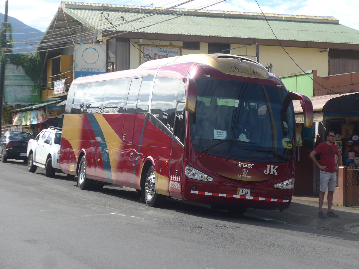 (211'680) - Transportes J.K., San Jos - 3119 - Scania/Irizar am 19. November 2019 in La Fortuna