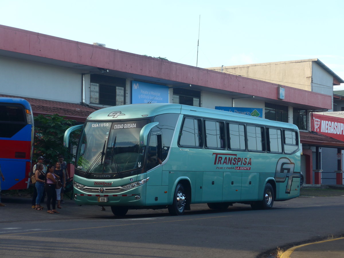 (212'376) - Transpisa, Quesada - 6590 - Marcopolo/Scania am 24. November 2019 in La Fortuna