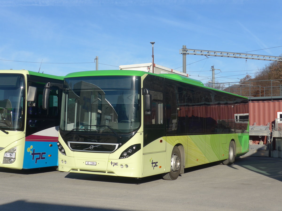 (212'723) - TPC Aigle - Nr. 20/VD 1186 - Volvo am 8. Dezember 2019 in Aigle, Dpt