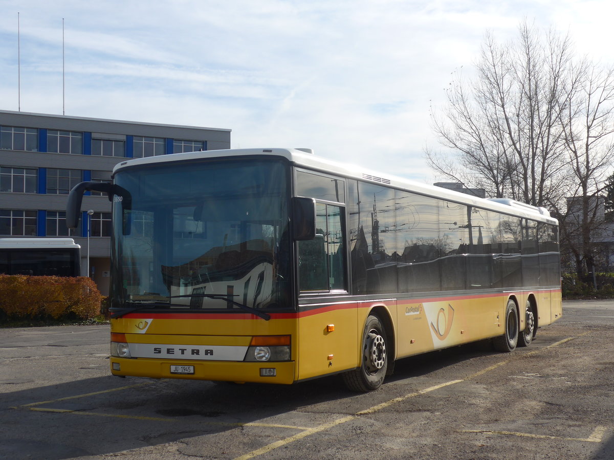 (212'783) - CarPostal Ouest - JU 1945 - Setra (ex Nr. 70; ex Stucki, Porrentruy Nr. 11) am 8. Dezember 2019 in Yverdon, Garage