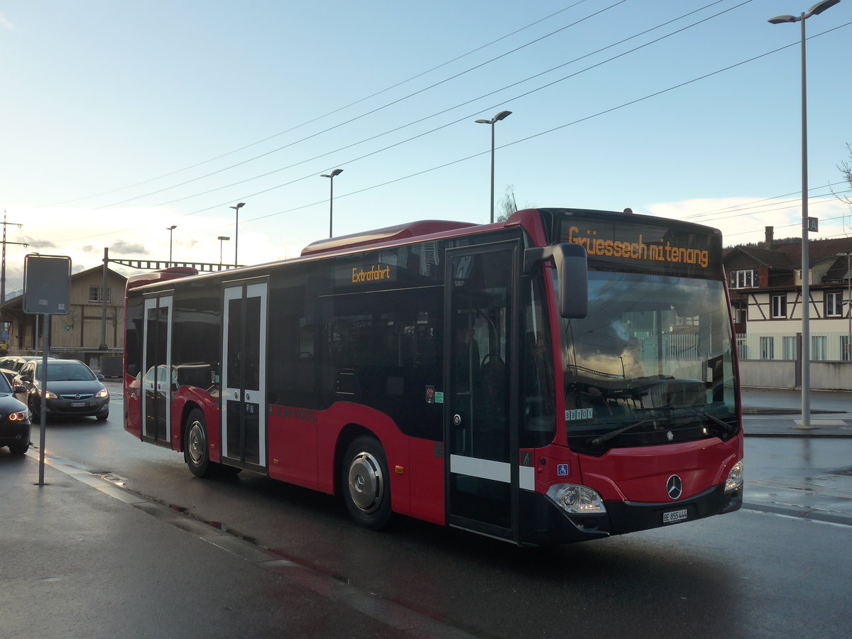 (212'894) - Bernmobil, Bern - Nr. 444/BE 855'444 - Mercedes am 14. Dezember 2019 beim Bahnhof Mnsingen