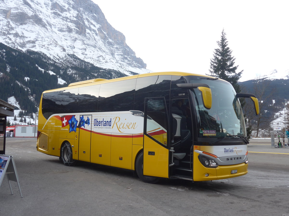 (213'146) - Oberland Reisen, Thun - Nr. 22/BE 92'977 - Setra (ex AVG Grindelwald Nr. 22) am 26. Dezember 2019 beim Bahnhof Grindelwald