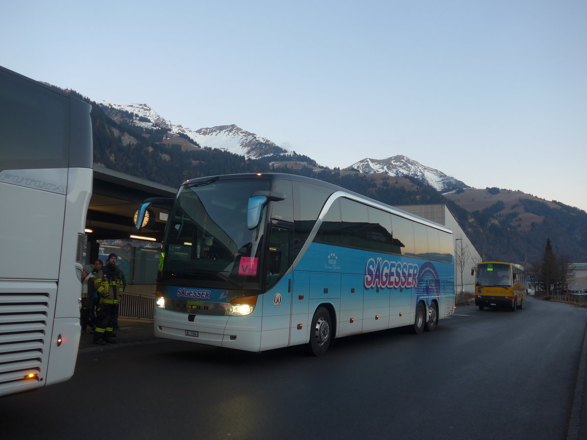 (213'467) - Sgesser, Wintersingen - Nr. 3/BL 7194 - Setra am 11. Januar 2020 beim Bahnhof Frutigen