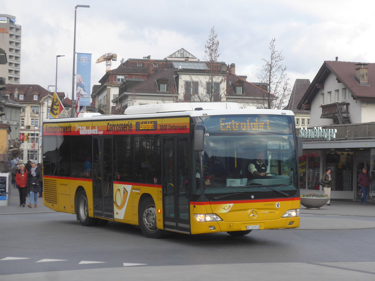 (213'944) - PostAuto Bern - BE 610'533 - Mercedes am 19. Januar 2020 beim Bahnhof Interlaken West