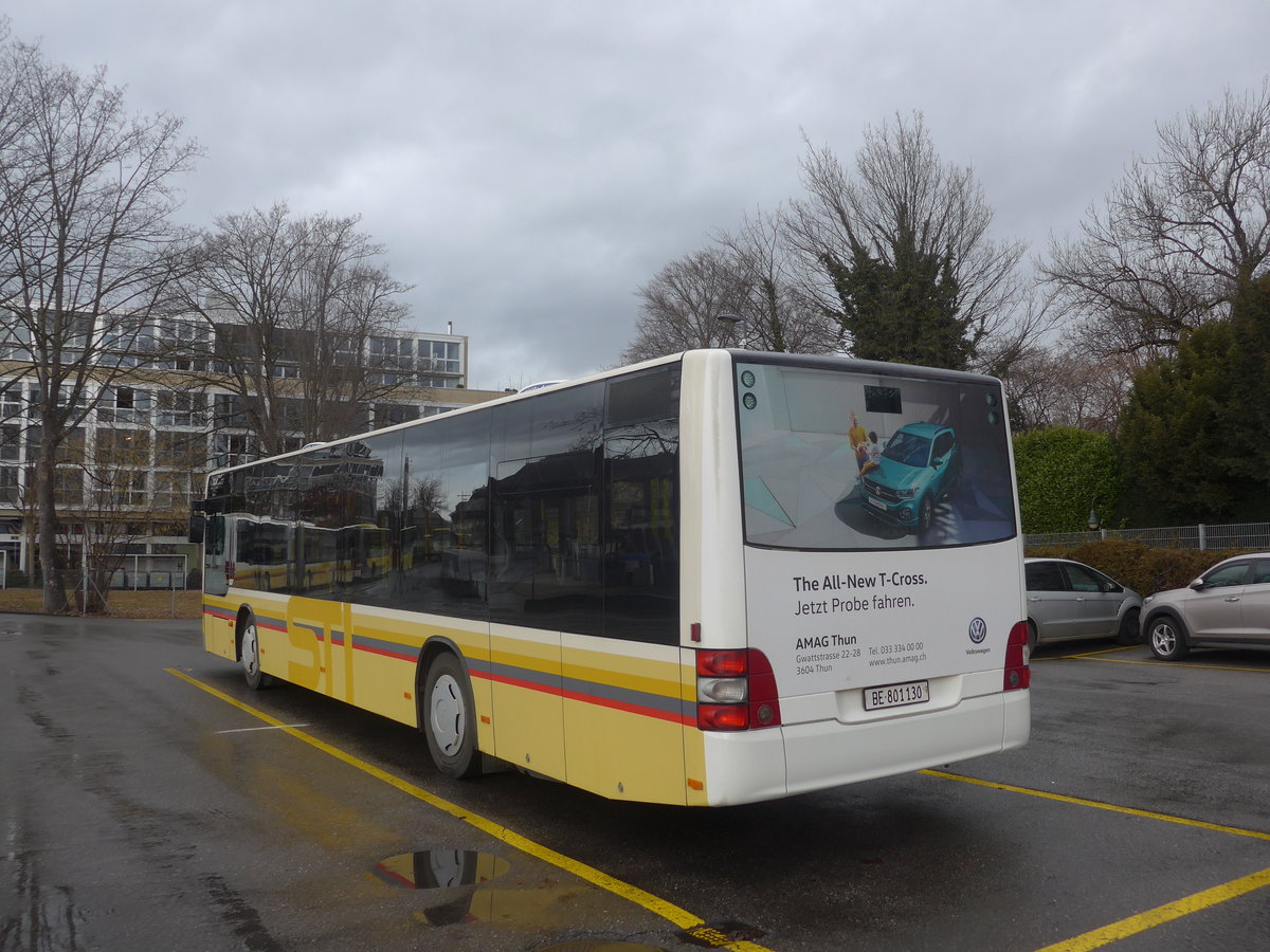 (214'096) - STI Thun - Nr. 130/BE 801'130 - MAN am 2. Februar 2020 bei der Schifflndte Thun