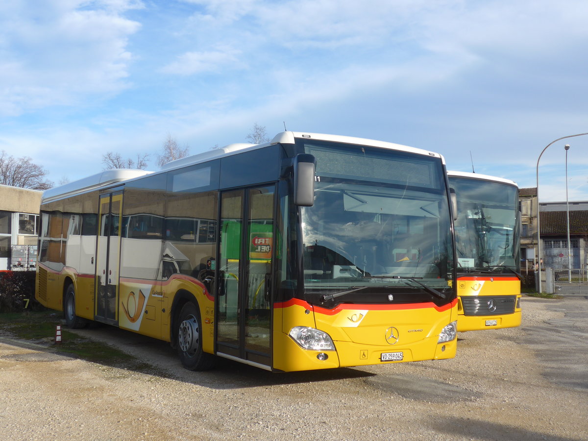 (214'362) - CarPostal Ouest - VD 259'045 - Mercedes am 16. Februar 2020 in Yverdon, Garage