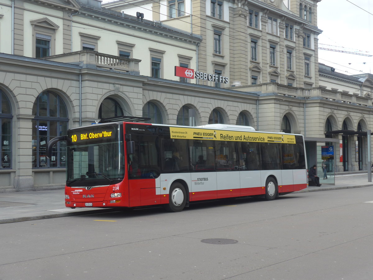 (214'445) - SW Winterthur - Nr. 234/ZH 329'234 - MAN am 18. Februar 2020 beim Hauptbahnhof Winterthur