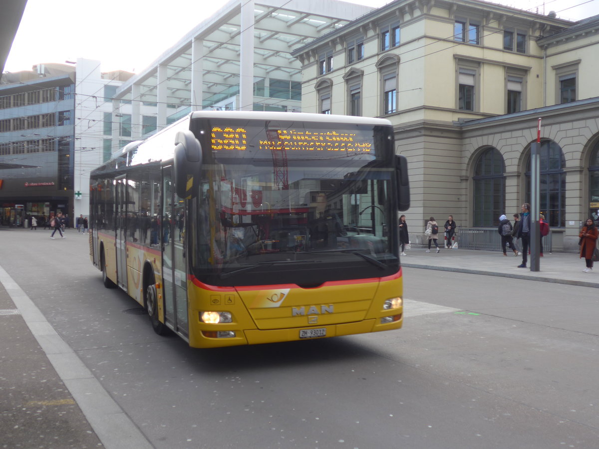 (214'457) - Steiger, Schlatt - Nr. 255/ZH 93'012 - MAN am 18. Februar 2020 beim Hauptbahnhof Winterthur