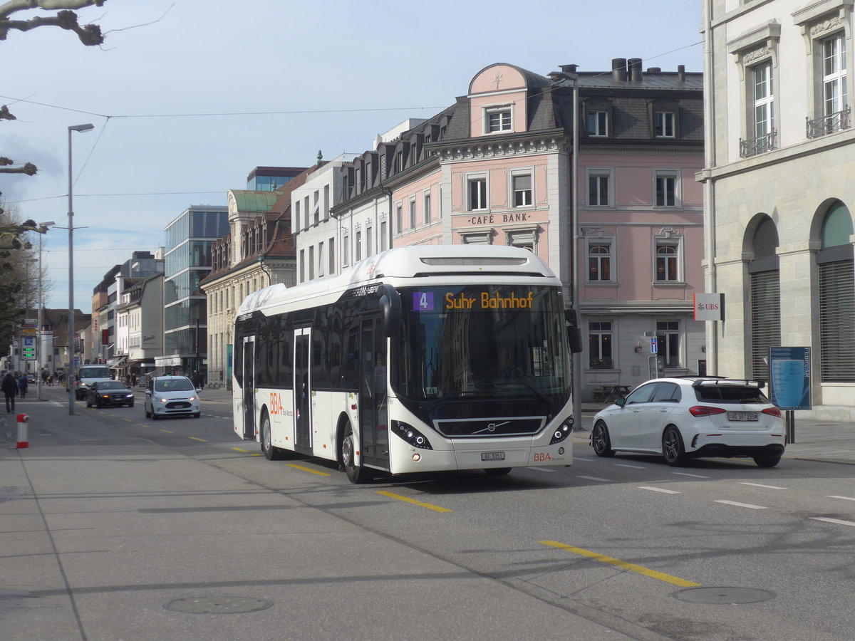 (214'598) - BBA Aarau - Nr. 51/AG 8351 - Volvo am 20. Februar 2020 beim Bahnhof Aarau