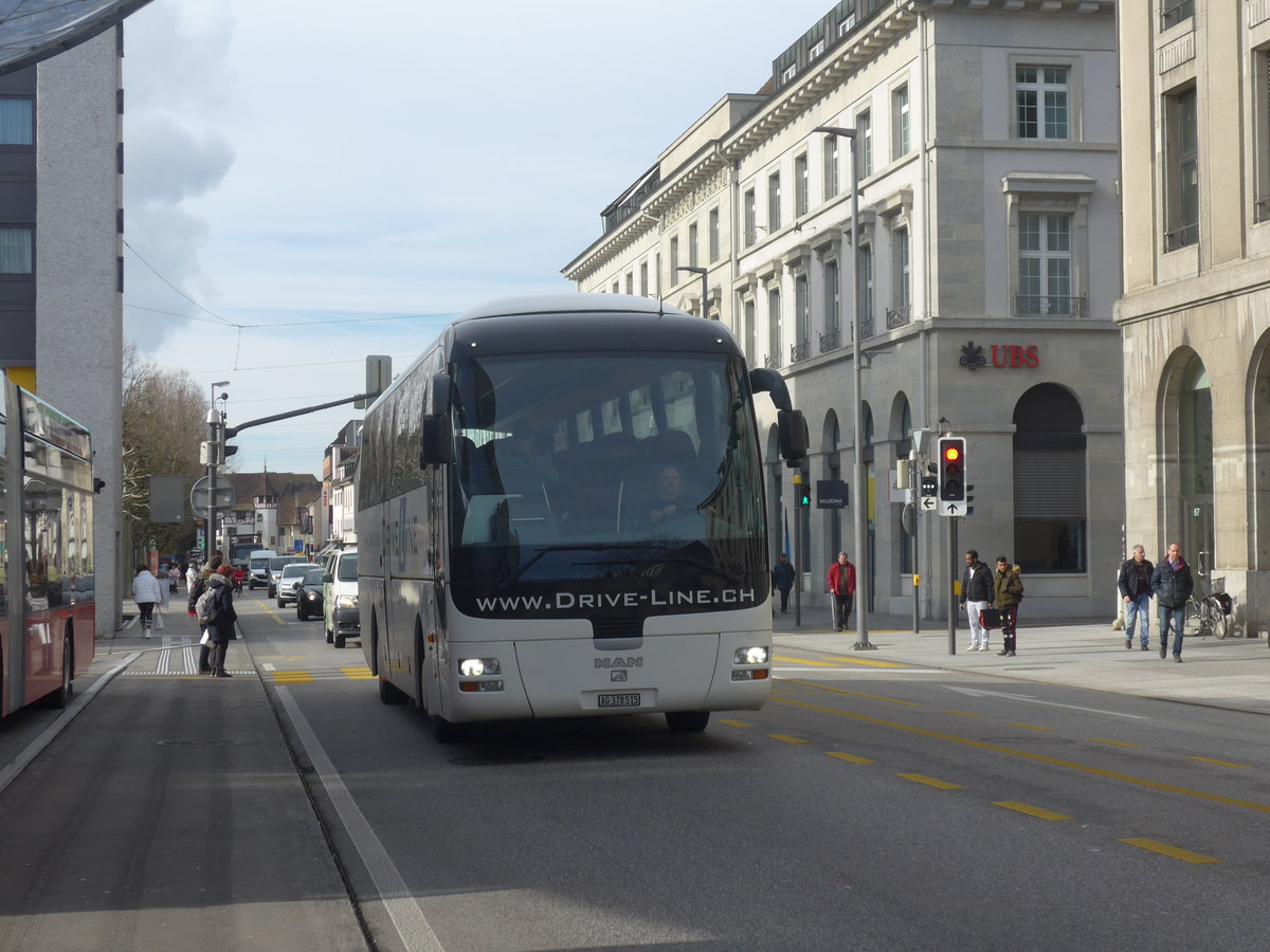 (214'606) - Drive-Line, Schnenwerd - AG 378'515 - MAN am 20. Februar 2020 beim Bahnhof Aarau